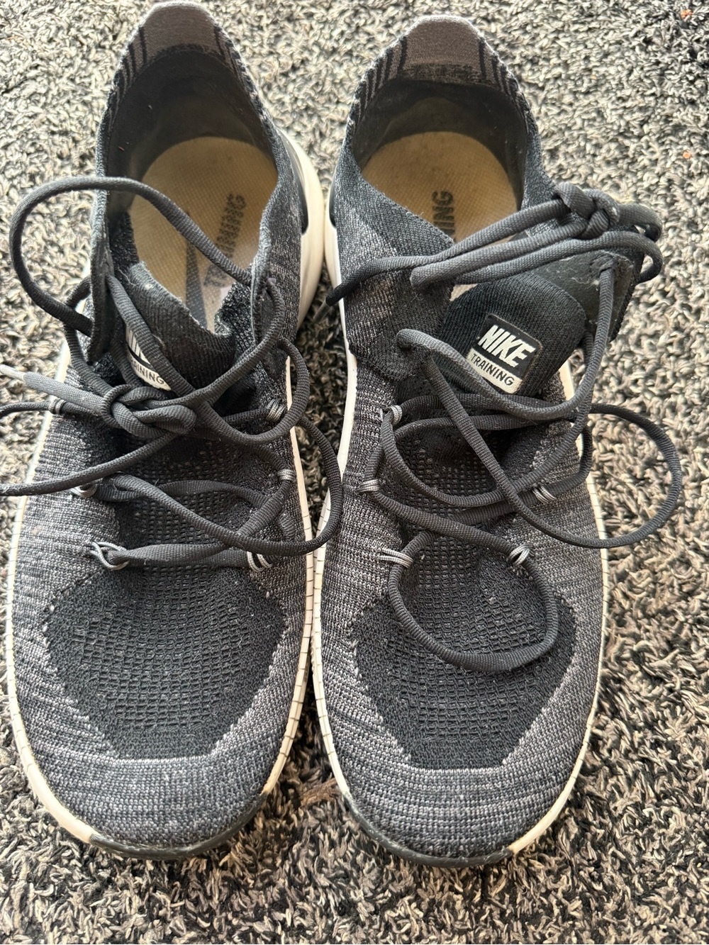 Nike Black and Gray Knit Training Sneakers